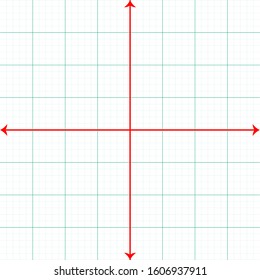 White graph paper with green lines and red x-y lines