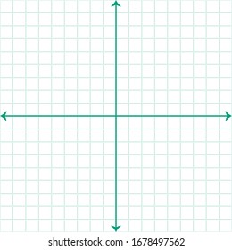 White graph paper with green lines and green xy lines