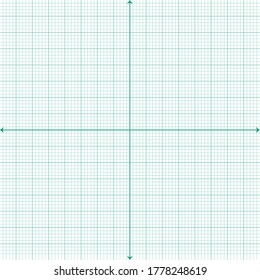 Weißes Graphpapier mit grünen Linien mit grüner x-Achse und grüner y-Achse