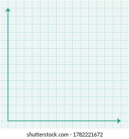 White graph paper with green lines with a green x axis and a green y axis