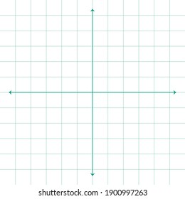 White graph paper with green lines and green xy lines