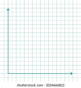 White graph paper with green lines with a black x axis and a black y axis