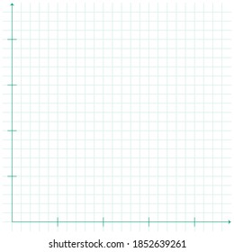 White graph paper with green point pattern and black x y line
