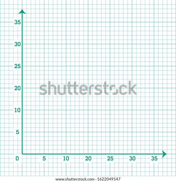 white graph paper green xaxis yaxis stock vector royalty free 1622049547