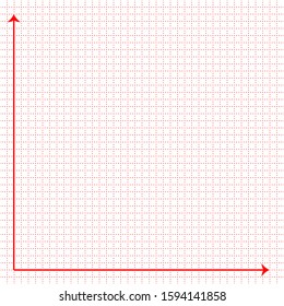 White graph paper with red color lines and green color x  y axis