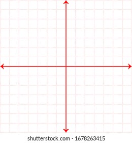 White graph paper with red lines and red xy lines