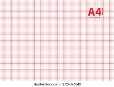 white graph paper red lines a4 stock vector royalty free 1716151516