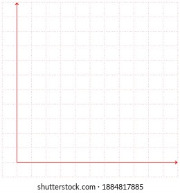 White graph paper with red lines and red xy lines