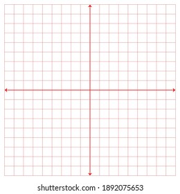 White graph paper with red lines and red xy lines