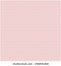 White graph paper with red lines, square