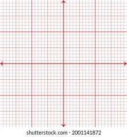 White graph paper with red lines and red xy lines