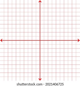 White graph paper with red lines with a black x axis and a black y axis