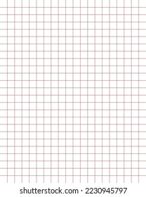White graph paper with red lines, size 4x5 or portrait size, grid
