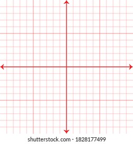 White graph paper with red XY axis line