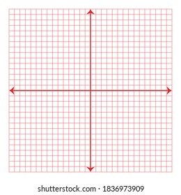 White graph paper with red XY axis lines.