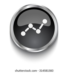 White Graph symbol on black web button