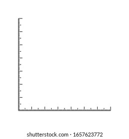 White graph xy lines, Measuring scale, markup for rulers. Stock Vector illustration isolated on white background.