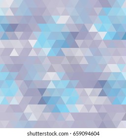 White graphic background with blue triangles. Vector paper illustration.