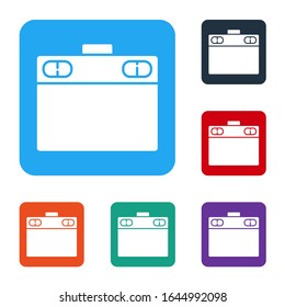 White Graphic tablet icon isolated on white background. Set icons in color square buttons. Vector Illustration