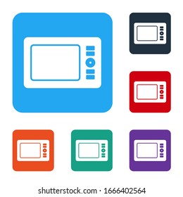 White Graphic tablet icon isolated on white background. Set icons in color square buttons. Vector Illustration