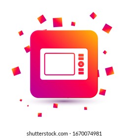 White Graphic tablet icon isolated on white background. Square color button. Vector Illustration