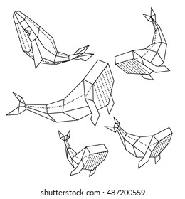 white graphic whales