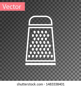 White Grater icon isolated on transparent background. Kitchen symbol. Cooking utensil. Cutlery sign. Vector Illustration White Grater icon isolated on transparent background. Kitchen symbol. Cooking utensil. Cutlery sign. Vector Illustration