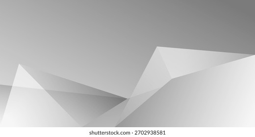 Fundo abstrato do triângulo 3D branco e cinza. textura decoração moderna. ilustração vetorial