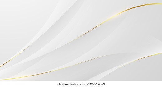 White and gray abstract background with elegant gold trim. modern creative concept