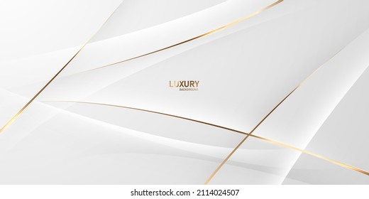 White and gray abstract background with elegant gold trim. modern creative concept