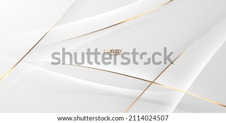 White and gray abstract background with elegant gold trim. modern creative concept