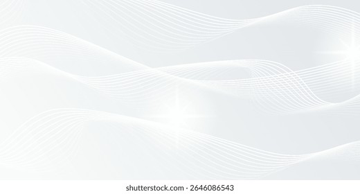 white and gray abstract background with flowing lines