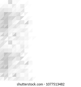 White and gray abstract background. Geometric style. Mesh of triangles. Mosaic template for your design