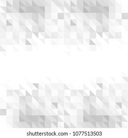 White and gray abstract background. Geometric style. Mesh of triangles. Mosaic template for your design