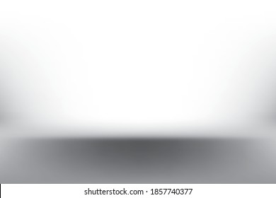  White and gray abstract background. Spotlight effect on dark floor.