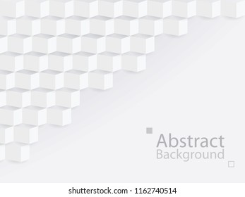 white gray abstract background square 3d modern paper