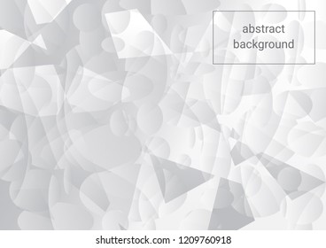 White and gray abstract background with various geometric shapes