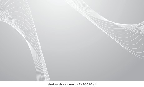 White and gray abstract background wallpaper for presentation with gradient and line vector image
