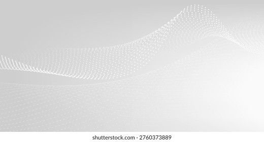 White and gray abstract backround with flowing lines pattern, vector illustration.