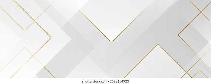 weiße und graue abstrakte Banner Hintergrund Linie gold .simple shape.vector eps 10
