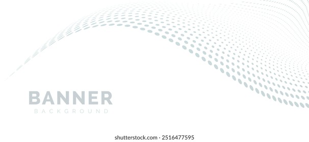 Fondo de Anuncio de Tecnología geométrica de onda fluida Abstractas gris blanco