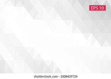White, gray, abstract geometric background, vector from polygons, triangle, vector illustration, vector pattern triangular template