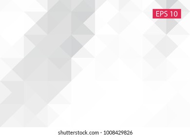 White, gray, abstract geometric background, vector from polygons, triangle, vector illustration, vector pattern triangular template