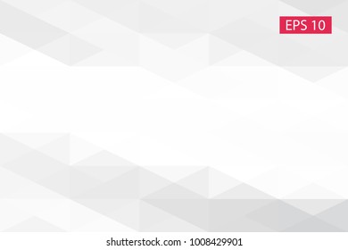 White, gray, abstract geometric background, vector from polygons, triangle, vector illustration, vector pattern triangular template