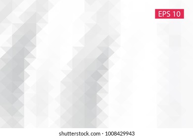 White, gray, abstract geometric background, vector from polygons, triangle, vector illustration, vector pattern triangular template