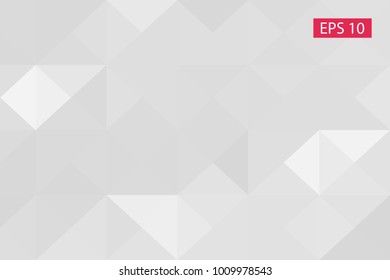 White, gray, abstract geometric background, vector from polygons, triangle, vector illustration, vector pattern triangular template