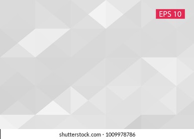 White, gray, abstract geometric background, vector from polygons, triangle, vector illustration, vector pattern triangular template