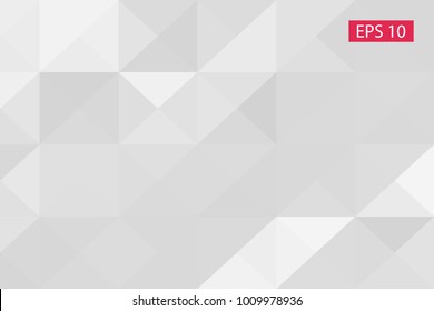 White, gray, abstract geometric background, vector from polygons, triangle, vector illustration, vector pattern triangular template