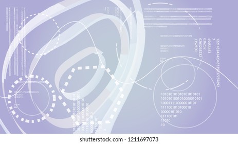 White gray abstract modern energy technology digital HUD display elements from a future circular texture of a cosmic interface with a magical long-time interface. The background. Vector.