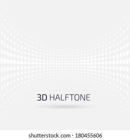 White and gray abstract perspective background with halftone